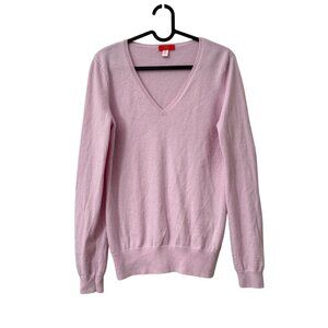 Jennie Liu Lavender Pure Cashmere Vneck Pullover Sweater Womens Medium
